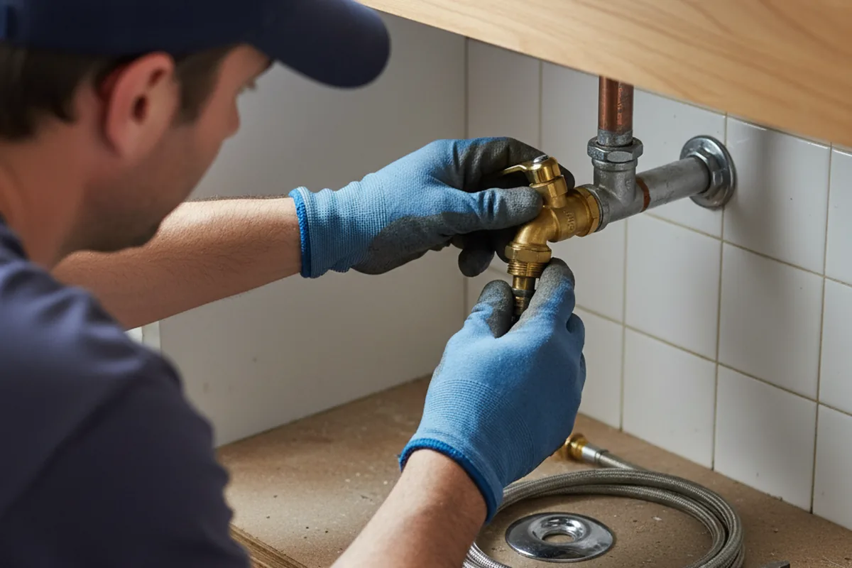 Shutoff valve and fitting work during Burst Pipe Repair in Essexville